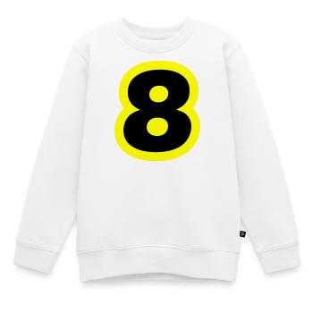 8 Symbole numérique - Sweat Premium enfant bio - blanc - Devant - AI Model Kid Male (0cm)