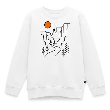 Cadeau pour randonnée en ligne des montagnes Canyon - Sweat Premium enfant bio - blanc - Devant - AI Model Kid Male (0cm)
