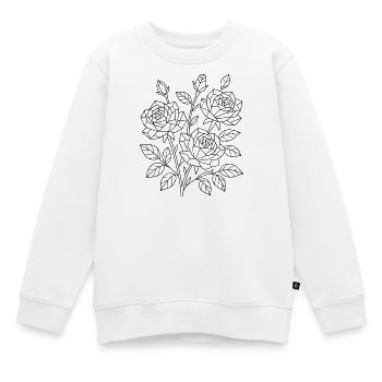 Kristall Rosen zum ausmalen - Kinder Premium Organic Sweatshirt - Weiß - Vorne - AI Model Kid Male (0cm)