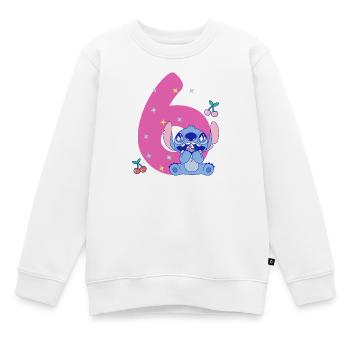 Lilo & Stitch Geburtstagsdesign 6 Jahre Mit Stitch - Kinder Premium Organic Sweatshirt - Weiß - Vorne - AI Model Kid Male (0cm)
