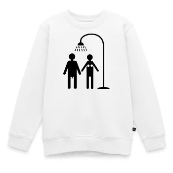 douche - Sweat Premium enfant bio - blanc - Devant - AI Model Kid Male (0cm)