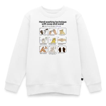 Hand Washing Instructions - Kinder Premium Organic Sweatshirt - Weiß - Vorne - AI Model Kid Male (0cm)