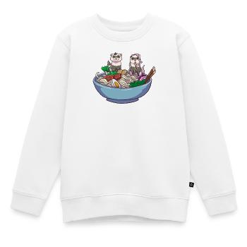 Furet dans l’illustration de la soupe de nouilles - Sweat Premium enfant bio - blanc - Devant - AI Model Kid Male (0cm)