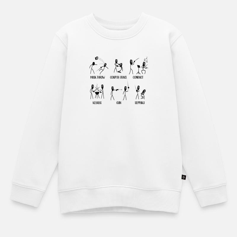 Fechten lustig - Kinder Premium Organic Sweatshirt - Weiß