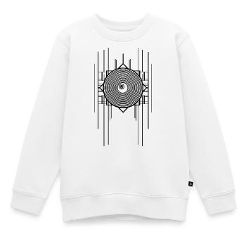 Abstraktes Gemoetrisches Art Deco Ringel Design - Kinder Premium Organic Sweatshirt - Weiß - Vorne - AI Model Kid Male (0cm)