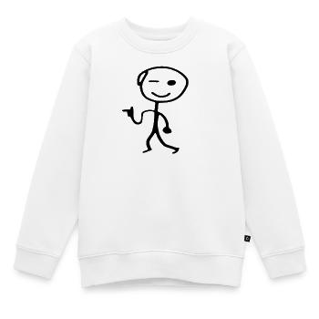 Strichmännchen cool man - Kinder Premium Organic Sweatshirt - Weiß - Vorne - AI Model Kid Male (0cm)