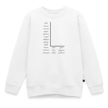 Liebe Auf Vielen Verschiedenen Sprachen - Kinder Premium Organic Sweatshirt - Weiß - Vorne - AI Model Kid Male (0cm)