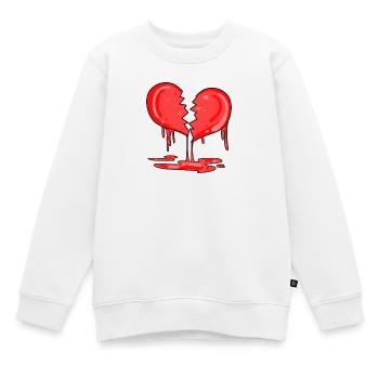 Cœur brisé - Sweat Premium enfant bio - blanc - Devant - AI Model Kid Male (0cm)