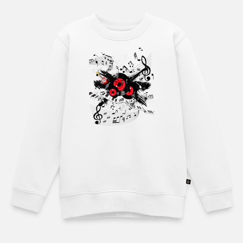 Mélodie et piste clavier Red Record - Sweat Premium enfant bio - blanc