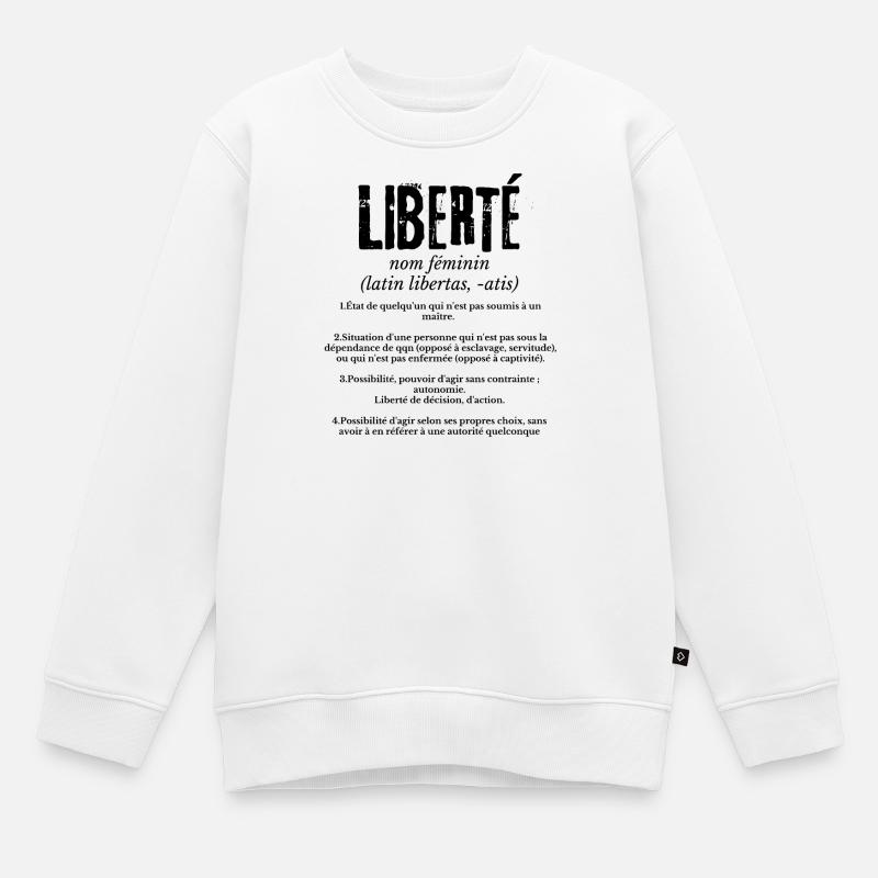 Liberté - Sweat Premium enfant bio - blanc