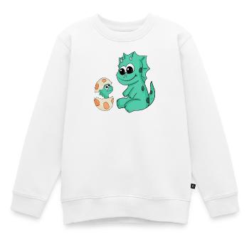 Dinosaurier mit Baby Dinosaurier - Kinder Premium Organic Sweatshirt - Weiß - Vorne - AI Model Kid Male (0cm)