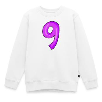 Nummer 9 - Kinder Premium Organic Sweatshirt - Weiß - Vorne - AI Model Kid Male (0cm)
