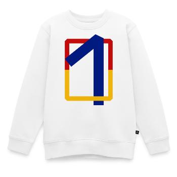 Dix angulaires - Sweat Premium enfant bio - blanc - Devant - AI Model Kid Male (0cm)