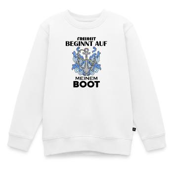 Motorboot Kapitän - Kinder Premium Organic Sweatshirt - Weiß - Vorne - AI Model Kid Male (0cm)