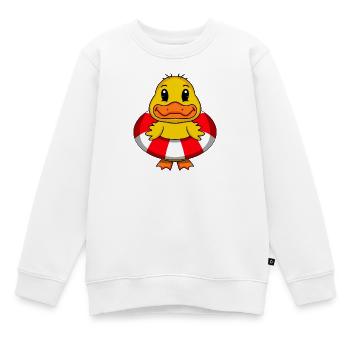 Ente Schwimmen Rettungsring - Kinder Premium Organic Sweatshirt - Weiß - Vorne - AI Model Kid Male (0cm)