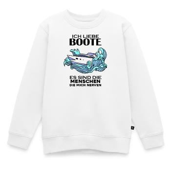 Motorboot Kapitän - Kinder Premium Organic Sweatshirt - Weiß - Vorne - AI Model Kid Male (0cm)