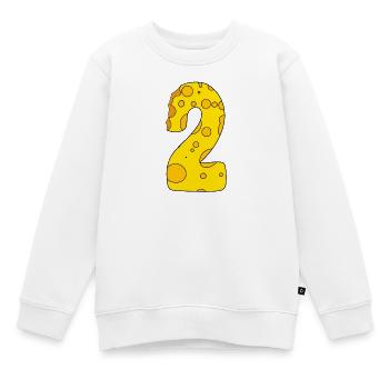 Zahl 2 Ziffer Käse - Kinder Premium Organic Sweatshirt - Weiß - Vorne - AI Model Kid Male (0cm)