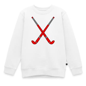 Feldhockeyschläger gekreuzt - Kinder Premium Organic Sweatshirt - Weiß - Vorne - AI Model Kid Male (0cm)