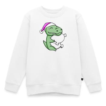 Crocodile avec oreiller et bonnet de couchage - Sweat Premium enfant bio - blanc - Devant - AI Model Kid Male (0cm)