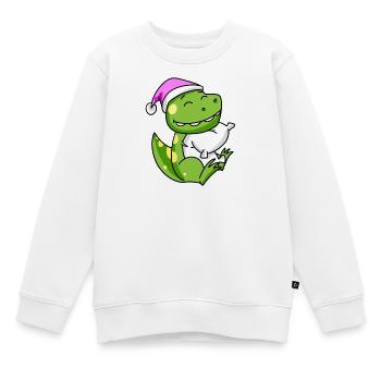 Dinosaure avec oreiller et bonnet de couchage - Sweat Premium enfant bio - blanc - Devant - AI Model Kid Male (0cm)