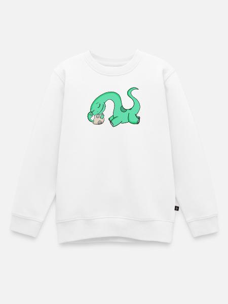 Dinosaurier mit Baby Dinosaurier - Kinder Premium Organic Sweatshirt - Weiß