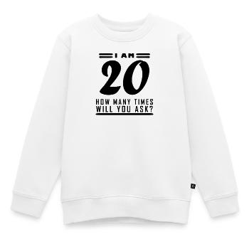 Ich bin 20 – 20. Geburtstag Geschenk - Kinder Premium Organic Sweatshirt - Weiß - Vorne - AI Model Kid Male (0cm)