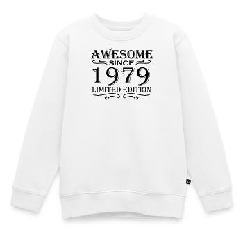 1979 - Jahrgang 1979 - Kinder Premium Organic Sweatshirt - Weiß - Vorne - AI Model Kid Male (0cm)