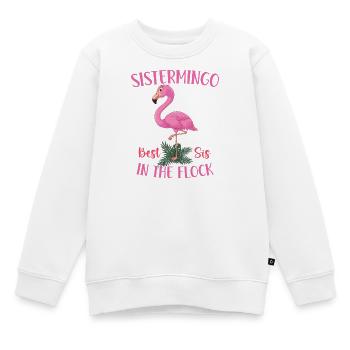 Best Sis In The Flock Sistermingo - Kinder Premium Organic Sweatshirt - Weiß - Vorne - AI Model Kid Male (0cm)