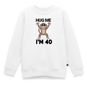 40 ans - 40 ans - câlin - Sweat Premium enfant bio - blanc - Devant - AI Model Kid Male (0cm)