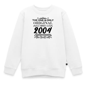 2004 - Jahrgang 2004 - Geburtsjahr 2004 - Original - Kinder Premium Organic Sweatshirt - Weiß - Vorne - AI Model Kid Male (0cm)