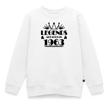 1963 - Jahrgang 1963 - Kinder Premium Organic Sweatshirt - Weiß - Vorne - AI Model Kid Male (0cm)