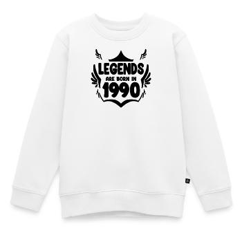 1990 - Jahrgang 1990 - Kinder Premium Organic Sweatshirt - Weiß - Vorne - AI Model Kid Male (0cm)