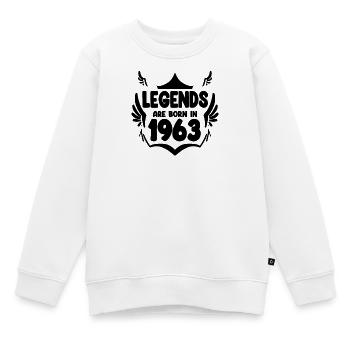 1963 - Jahrgang 1963 - Kinder Premium Organic Sweatshirt - Weiß - Vorne - AI Model Kid Male (0cm)