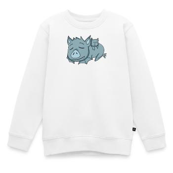 Bat with Baby Bat - Family - Kids Premium Organic Sweatshirt - white - Front - AI Model Kid Male (0cm)