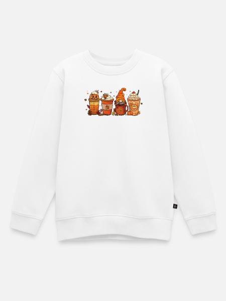 Herbst-dankeschön-tasse Mit Heißer Schokolade - Kinder Premium Organic Sweatshirt - Weiß