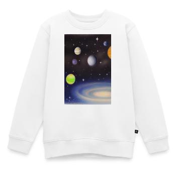 Weltall und Planeten - Kinder Premium Organic Sweatshirt - Weiß - Vorne - AI Model Kid Male (0cm)