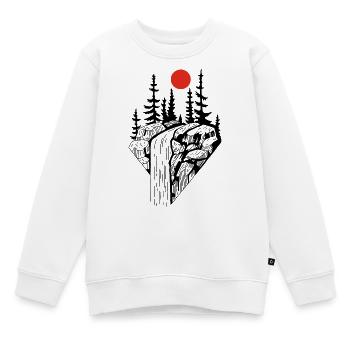 Der schwarze Wasserfall und die rote Sonne - Kinder Premium Organic Sweatshirt - Weiß - Vorne - AI Model Kid Male (0cm)