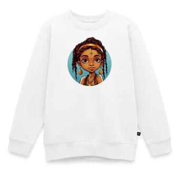 Afro Schwarz Kind Junge Mädchen Ethno Geschenkidee - Kinder Premium Organic Sweatshirt - Weiß - Vorne - AI Model Kid Male (0cm)