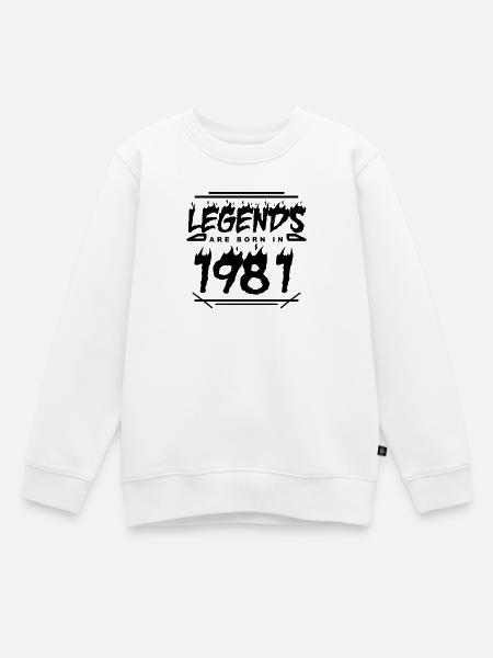 Legende 1981 - Jahrgang 1981 - Baujahr 1981 - Kinder Premium Organic Sweatshirt - Weiß