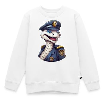Schlangen Polizistin - Kinder Premium Organic Sweatshirt - Weiß - Vorne - AI Model Kid Male (0cm)