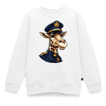 Giraffen Polizistin - Kinder Premium Organic Sweatshirt - Weiß - Vorne - AI Model Kid Male (0cm)