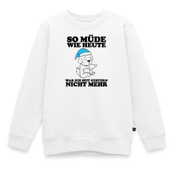 Müde Spruch Verschlafen Schlafen Ausschlafen Faul - Kinder Premium Organic Sweatshirt - Weiß - Vorne - AI Model Kid Male (0cm)