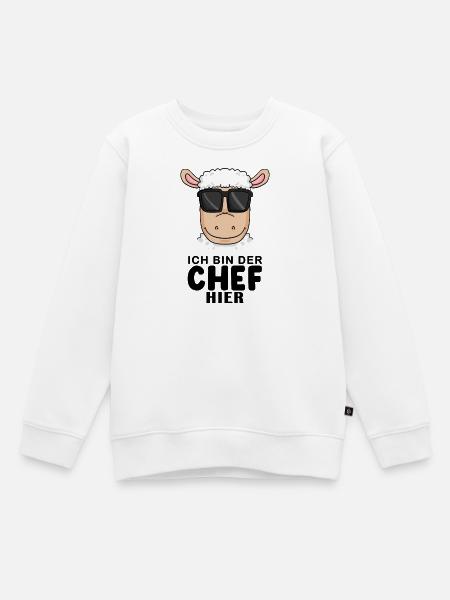 Chef Spruch mit Schaf Motiv - Kinder Premium Organic Sweatshirt - Weiß