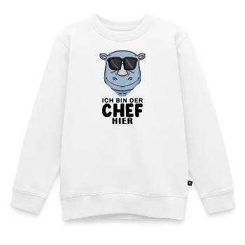 Chef Spruch mit Nashorn Motiv - Kinder Premium Organic Sweatshirt - Weiß - Vorne - AI Model Kid Male (0cm)