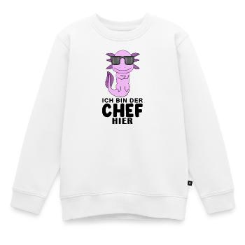 Chef Spruch mit Axolotl Motiv - Kinder Premium Organic Sweatshirt - Weiß - Vorne - AI Model Kid Male (0cm)
