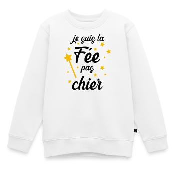 Je suis la Fée pas chier ! - Sweat Premium enfant bio - blanc - Devant - AI Model Kid Male (0cm)
