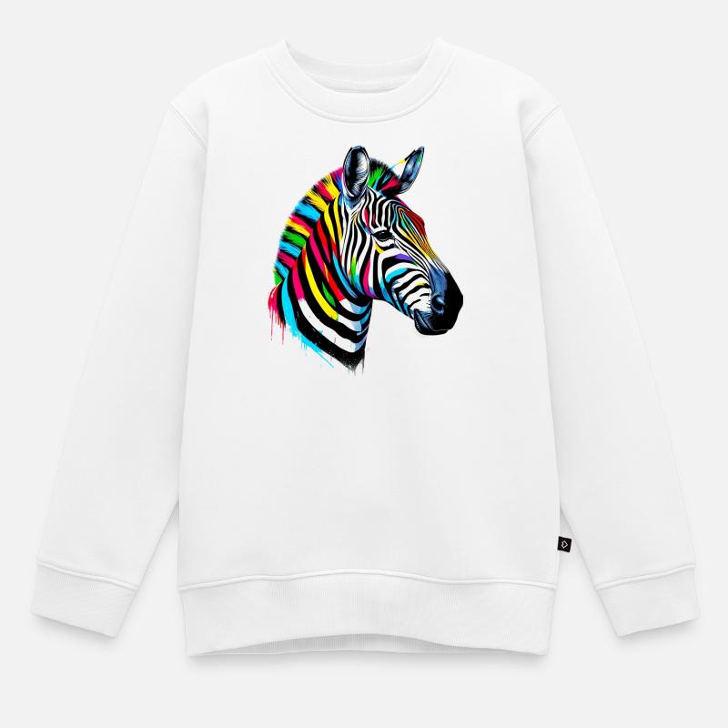 Zebra - Kinder Premium Organic Sweatshirt - Weiß