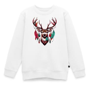 Indianer Hirsche Amerikanische Indianer - Kinder Premium Organic Sweatshirt - Weiß - Vorne - AI Model Kid Male (0cm)