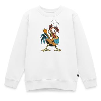 Poulet Coq Cuisinier Cuisiniers Cuisinier Arts culinaires Cuisinier loisir - Sweat Premium enfant bio - blanc - Devant - AI Model Kid Male (0cm)