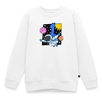 Numéro 1 Numéro Un - Motif Astronaute - Sweat Premium enfant bio - blanc - Devant - AI Model Kid Male (0cm)